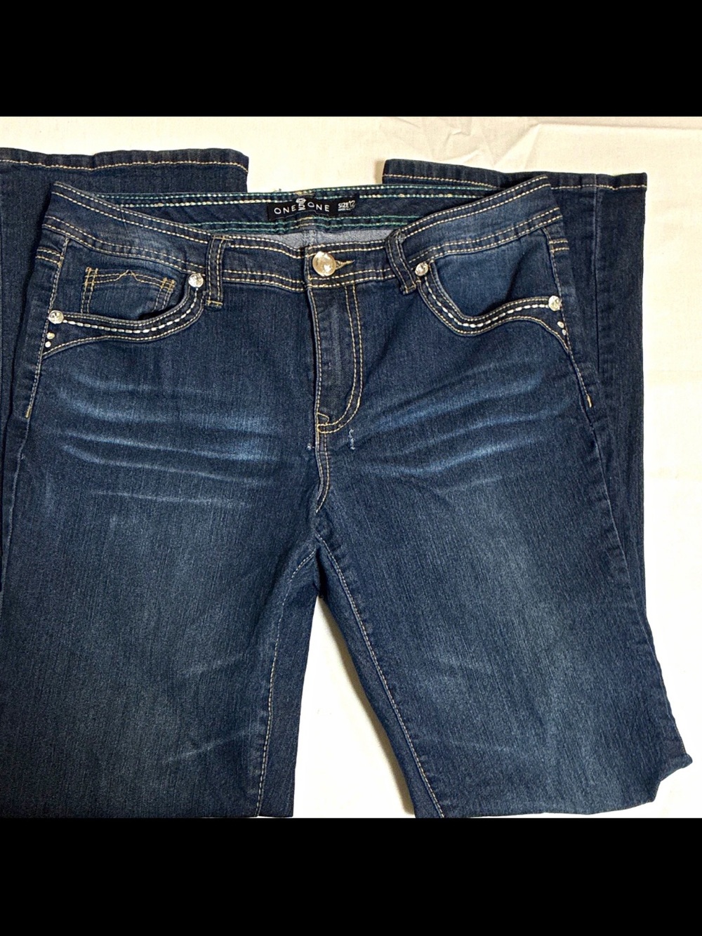 One5One Women’s Dark Blue Stretch Jeans Size 12